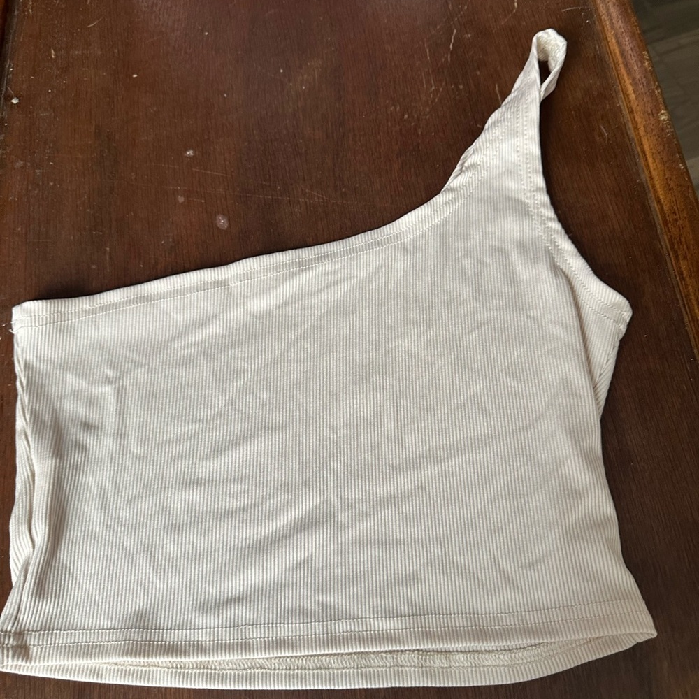 One-Shoulder Cream Top